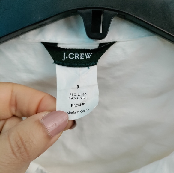 JCrew White Cotton/Linen Jacket Size 8 - Picture 2 of 3